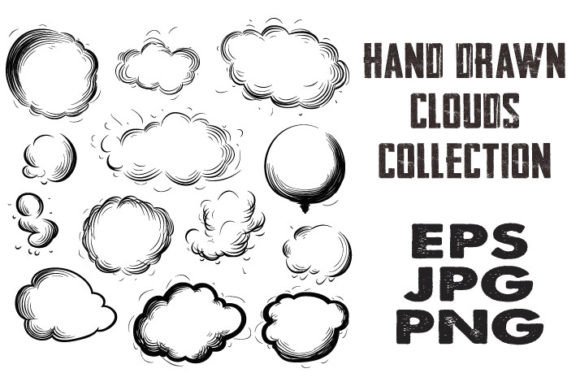 Download Hand Drawn Clouds Collection Vector - Vector Collection