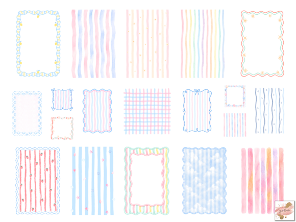 Download Summer Preppy Frames Striped Backgrounds - Background Collection