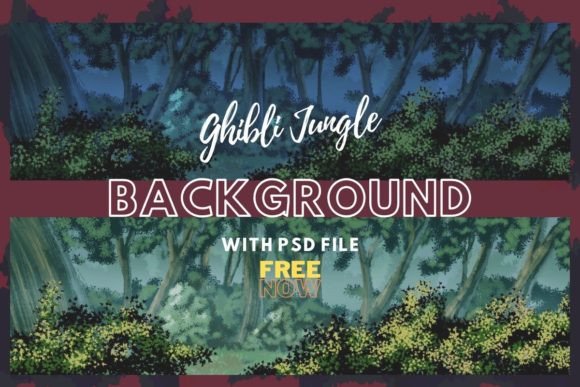 Download Ghibli Style Jungle Night Background - Background Collection