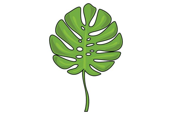 Download Green Monstera Leaf Sticker Vector - Vector Collection