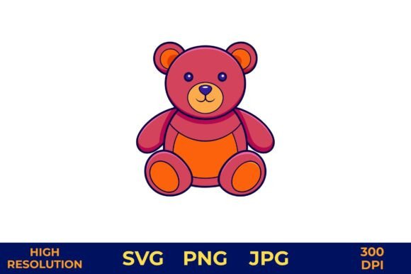 Download Cute Red Teddy Bear Vector Illustration - Vector Collection