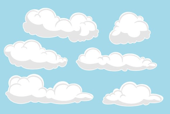 Download Cartoon Clouds on a Blue Background - Background Collection