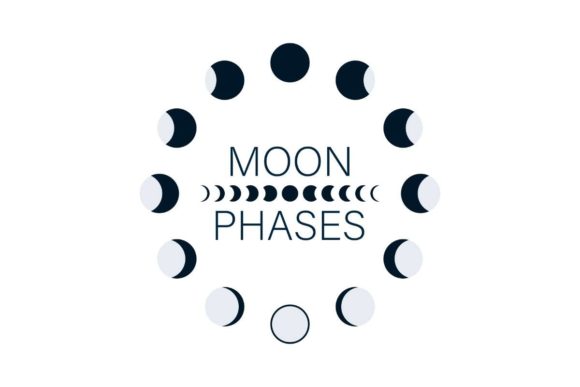 Download Moon Phases Astronomy Icon Set. Vector - Vector Collection