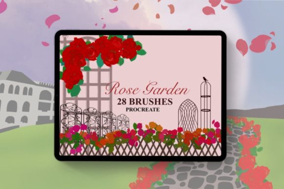 Download Rose Garden Brushes Procreate Kit - Garden brushes Collection