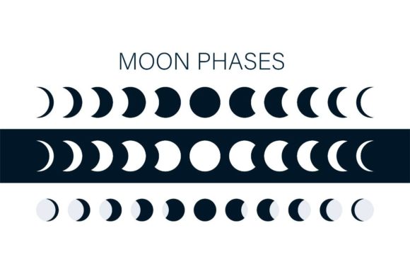 Download Moon Phases Astronomy Icon Set. Vector - Vector Collection