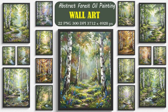 Download Abstract Forest Oil Painting Wall Arts - Oil Collection