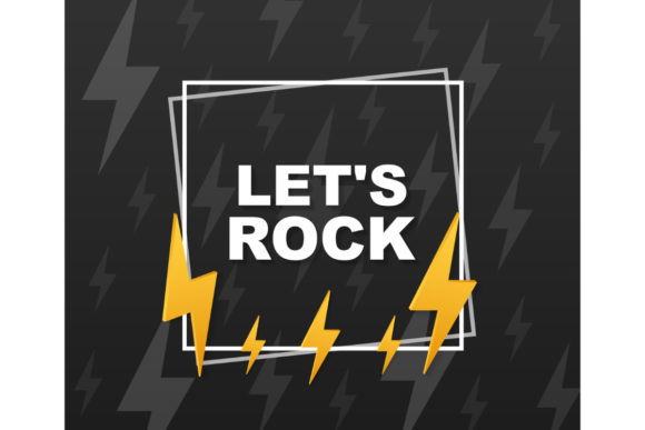 Download Let's Rock Poster. Vector Typographic - Vector Collection