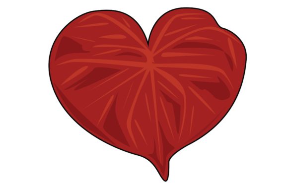 Download Red Heart Leaf Sticker Vector - Vector Collection
