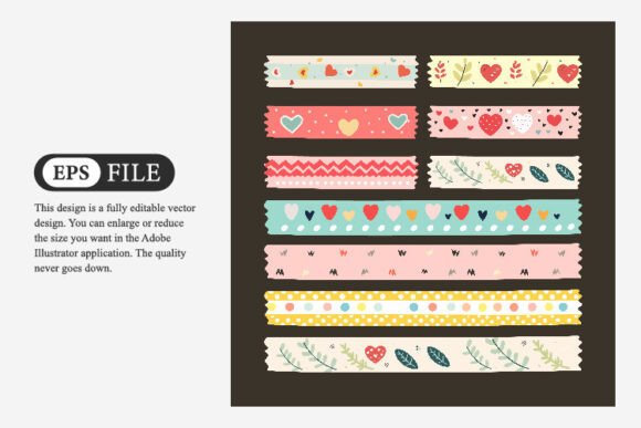 Download Cute Washi Tape Vector Illustration - Vector Collection