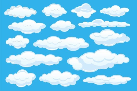 Download Cartoon Clouds Clipart Art Vector - Vector Collection